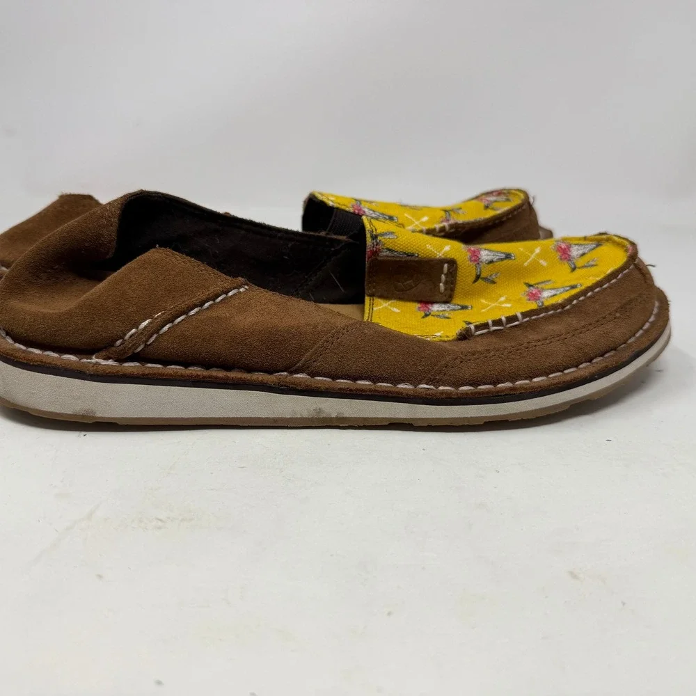 Ariat Shoes Womens 11 Cruiser Brown Yellow Floral Bull Skull 10031603 EUC